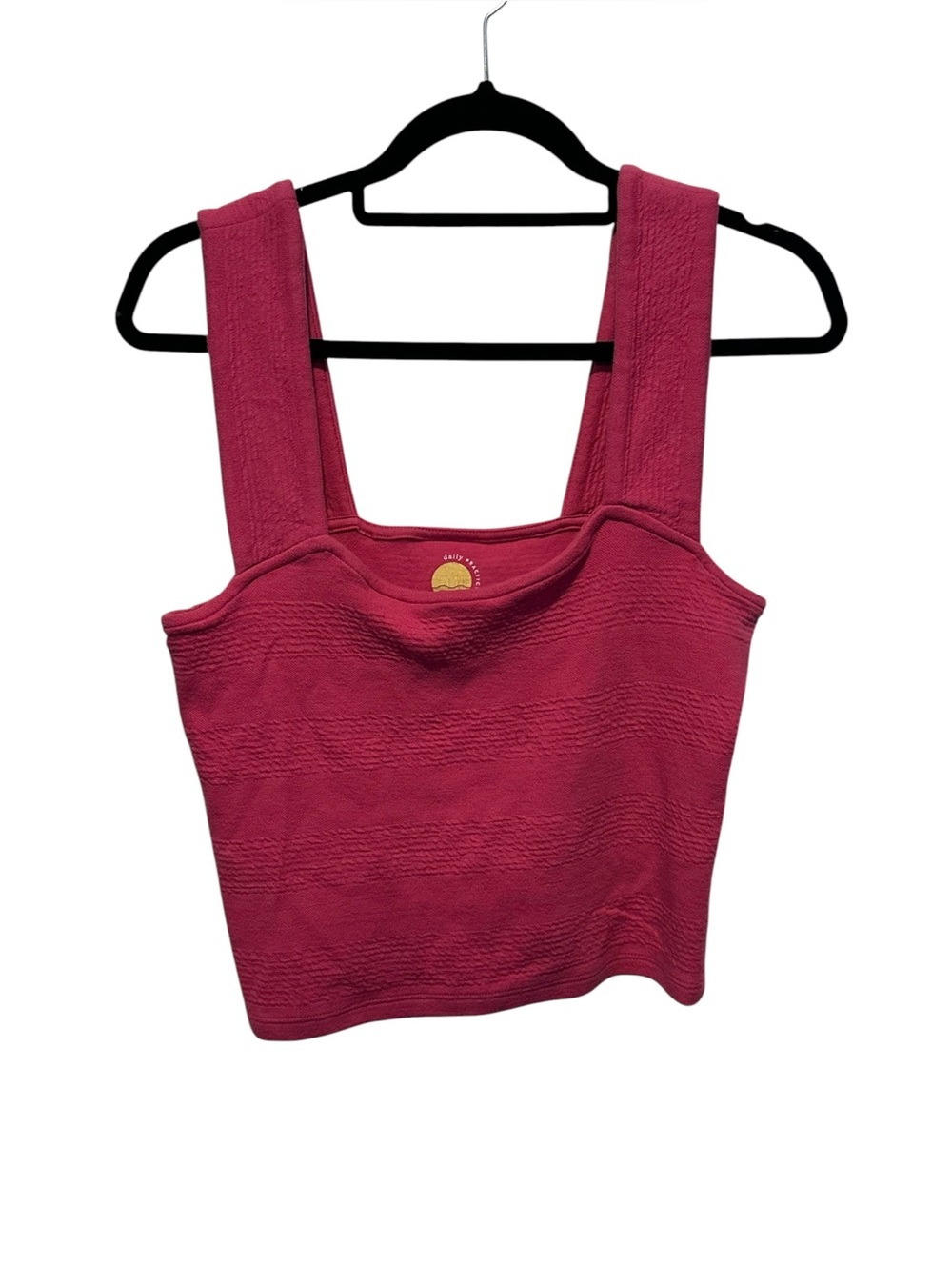 Daily Practice Anthropologie Textured Square Neck Cropped Tank Top